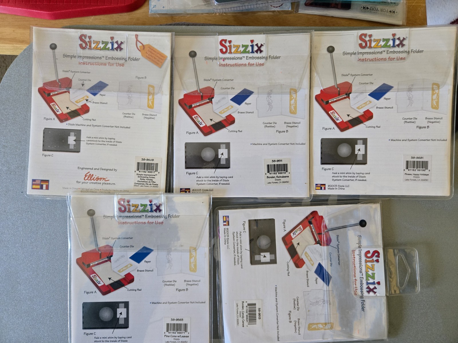 Sizzix Simple Impressions Embossing Christmas Folder Lot