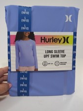 Girls Hurley Long Sleeve UPF Swim Top L 10/12 Purple NWT