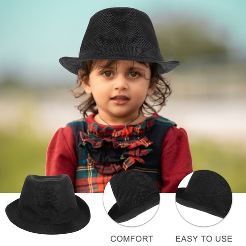 Cappelli Fedora Dancing Performance per Bambini Cotone Nero 58cm Regolabile - Foto 2 di 12