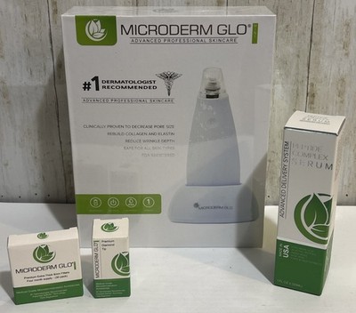 Microderm GLO Mini Microdermabrasion NEW Peptide Serum Diamond Tip 30 Filters