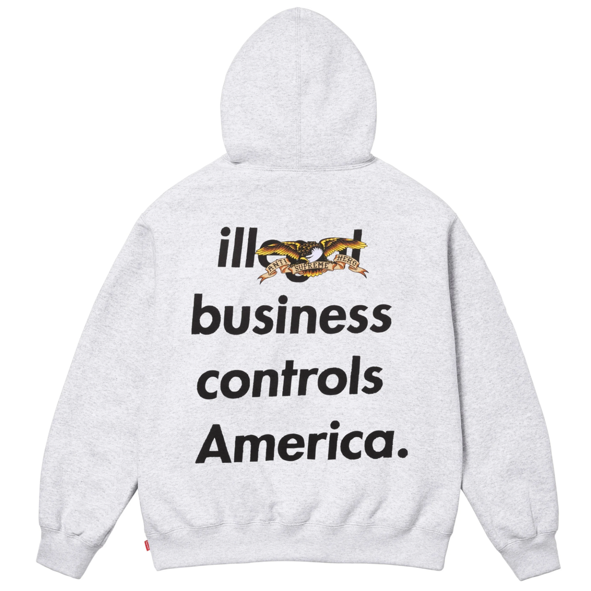Supreme Antihero Illegal Business Controls America Hoodie Gray L