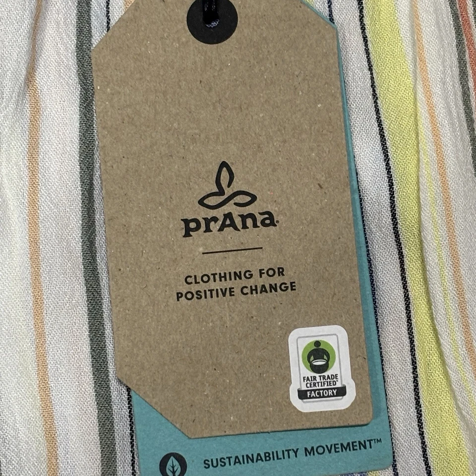 Calça de praia feminina prAna Fernie listrada colorida média leve perna larga - Imagem 2 de 4