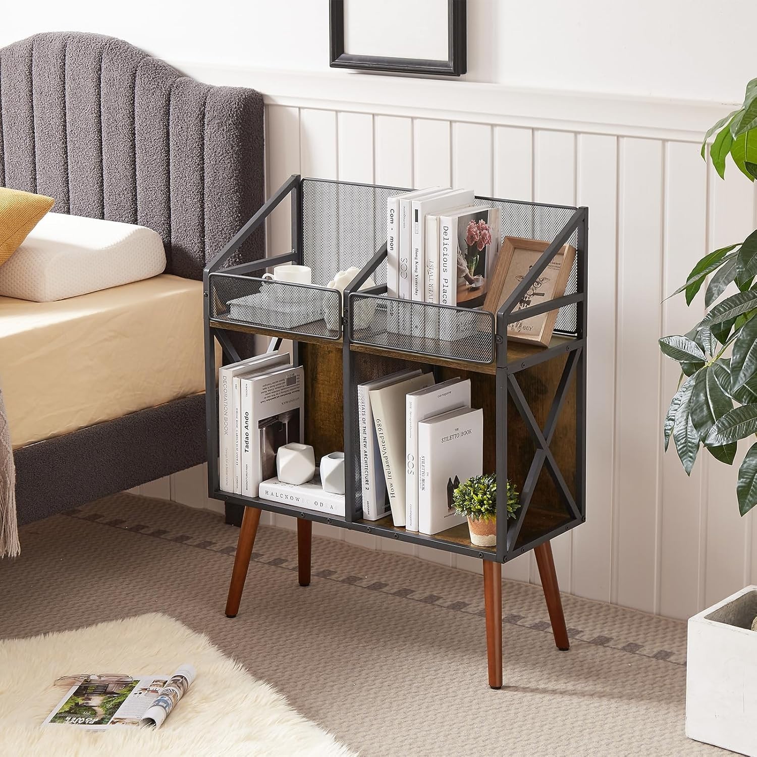 400 LP Vinyl Record Storage Cabinet Shelf Holder Rack,Wooden Album Display Table