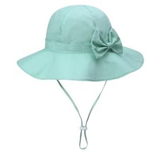 Baby Sun Hat UPF 50 Bucket Hat with Cute Bow for Girls 0-5 2-5T Mint Green