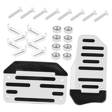 2PCS Non-Slip Car Pedal Covers, Automatic Transmission Gas Pedal Pads Silver