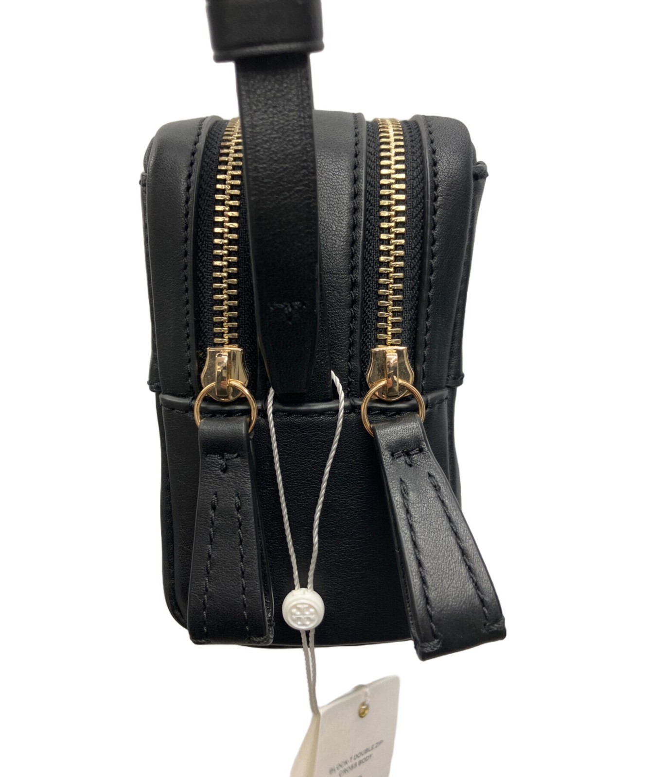 TORY BURCH Shoulder Bag Crossbody Leather Black Women Used Authentic thumbnail 3