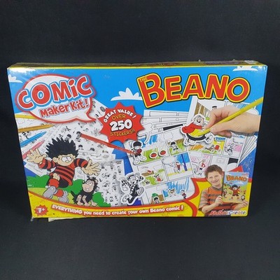 The Beano Comic Maker Kit! 250 Stickers, 8 Pens, 12 Scene Sheets & Binder/Cover