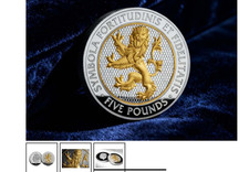 NEW 2025 IOM £5 POUND LION OF ENGLAND COIN BU Embellished gold ink lion capsuled