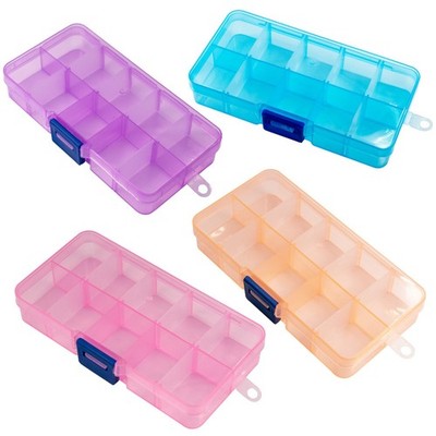 Adjustable Storage Organizer Box 10 Compartment Small Parts Vitamin Case Travel