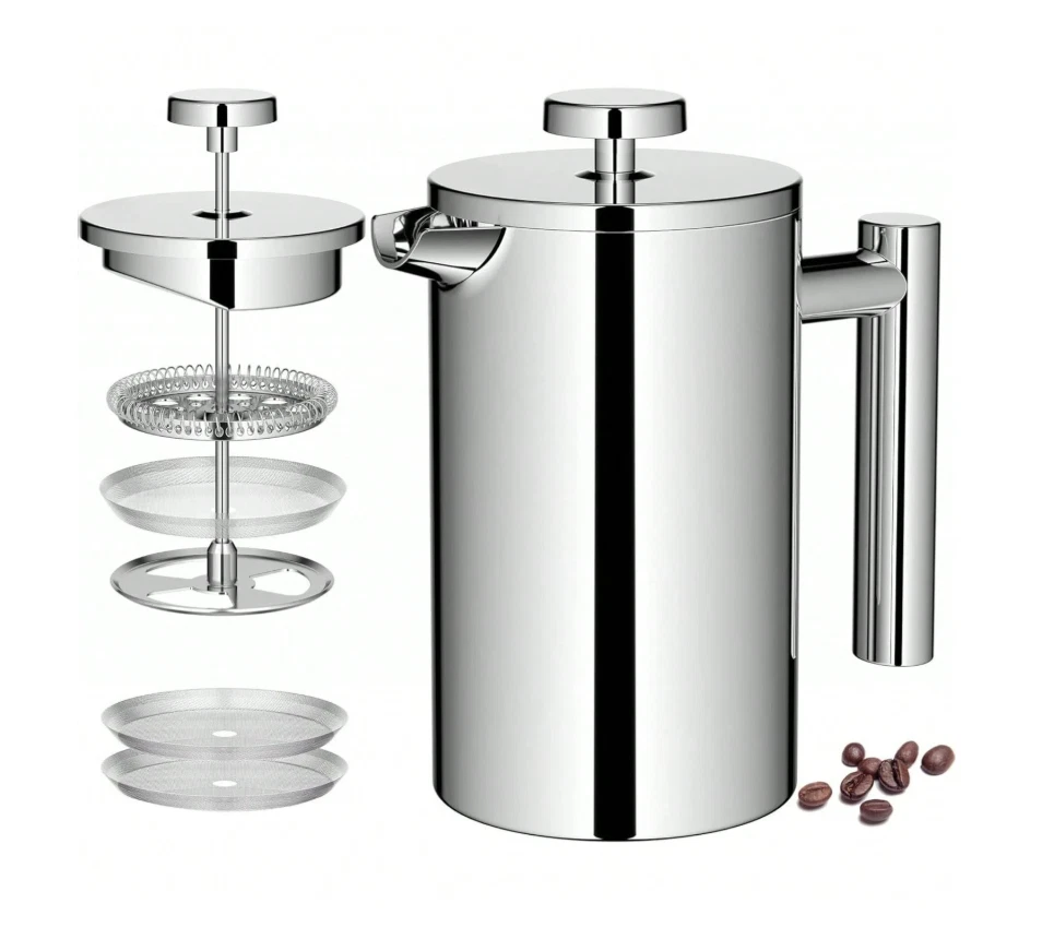 Stainless Steel French Press Maker Double Wall Insulated Portable 350/750 ML
Opens in a new window o