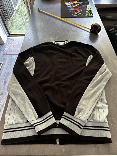 retro fila settanta track top Jacket Black White Small 80s Casuals Vintage Borg - Picture 4 of 4