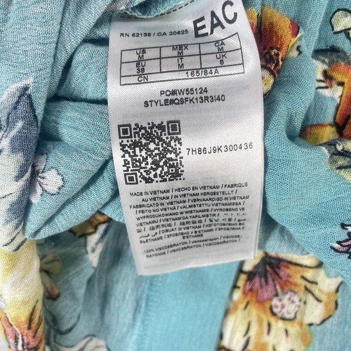 Guess Floral Print Spaghetti Strap Dress Womens Sz M Cottagecore Boho Festival - Picture 12 of 14