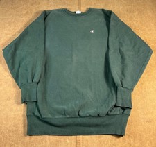 Vintage Champion Reverse Weave Small C Made in USA Green Crewneck XXL 90s