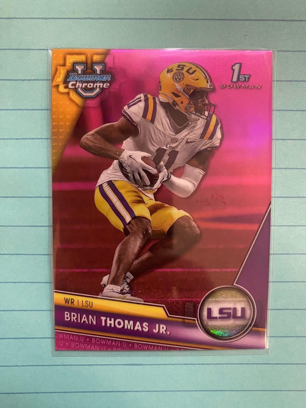 2023 Bowman University Chrome - Brian Thomas Jr. #8 Pink Refractor (RC)