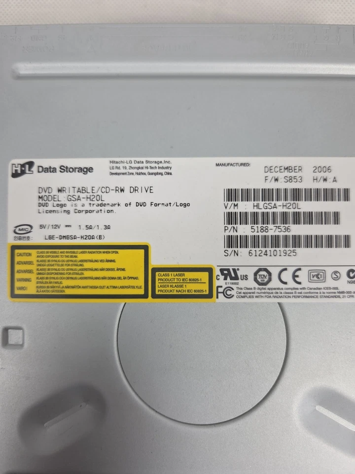 Escritora HP GSA-H20L DVD-RW LightScribe 16X IDE PATA Doble Capa DL Escritorio Foto 3 de 4