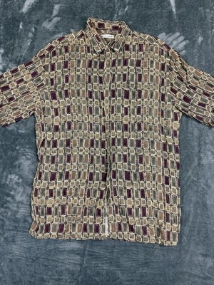 Pierre Cardin Mens Abstract Print Button-Up Shirt Size M