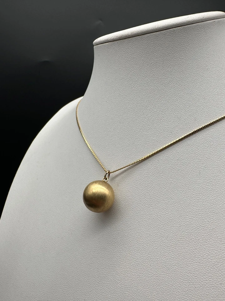 333 Gold Anhänger Kugel in 8Kt Gelbgold mattiert Kettenanhänger in 8kt Gelbgold - Bild 3 von 4
