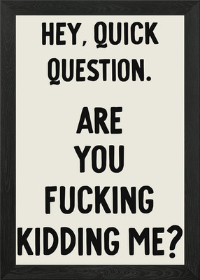 Are You Kidding Me? Framed Wall Art Poster Canvas Print Picture