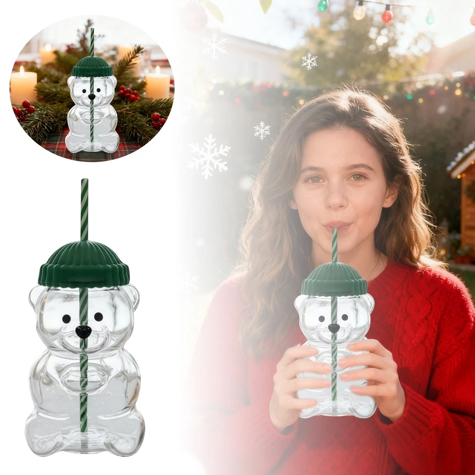 2025 Bearista BEAR Glass Jar Cold Cup Tumbler with Straw - NEW LIMITED EDITION - Image 3 of 4