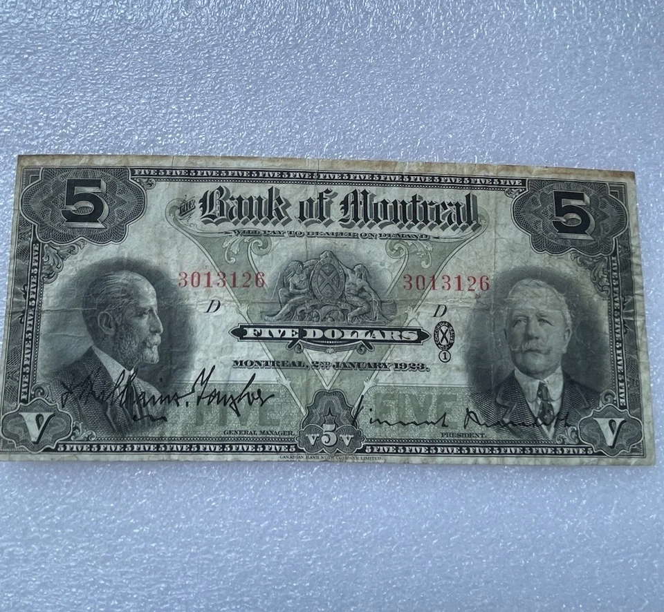 Banco de Montreal $5, 1923 Foto 3 de 4
