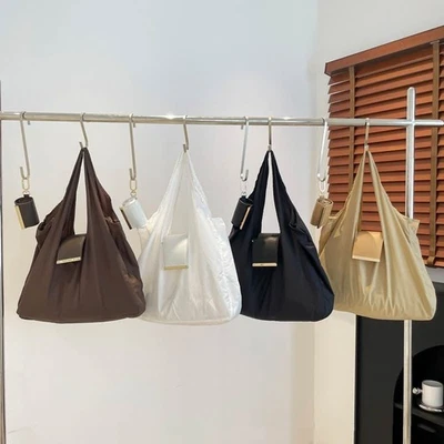 MARKENLOS Keychain Tote Bag, Foldable Tote Bag, Expandable Leather Mini Bags with Key Ring