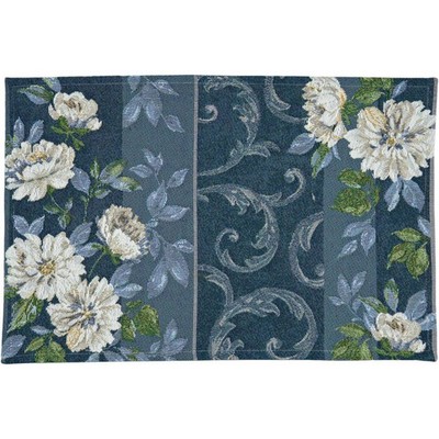 SANDER English Flower Gobelin-Tischset Platzmatte Platzdeckchen Blumen blau