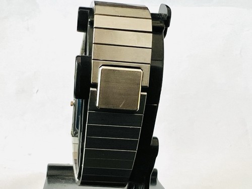 Seiko Lassale Ultra Thin Tank Watch Men 24mm Black Dial 6730 - 573H New Battery - Picture 8 of 12