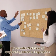 6 Pack Cork Boards 36" x 24" Thick Bulletin Board Tiles with 4 Frameless Cork...