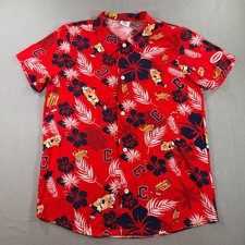 Cleveland Guardians Hawaiian Shirt Mens XL Red Camp Floral Hot Dog Indians 2025