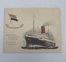 1930 Dinner Menu Atlantic Transport Line Steam Ship Minnewaska with Log Ephemera