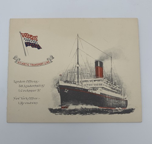 1930 Dinner Menu Atlantic Transport Line Steam Ship Minnewaska with Log Ephemera
