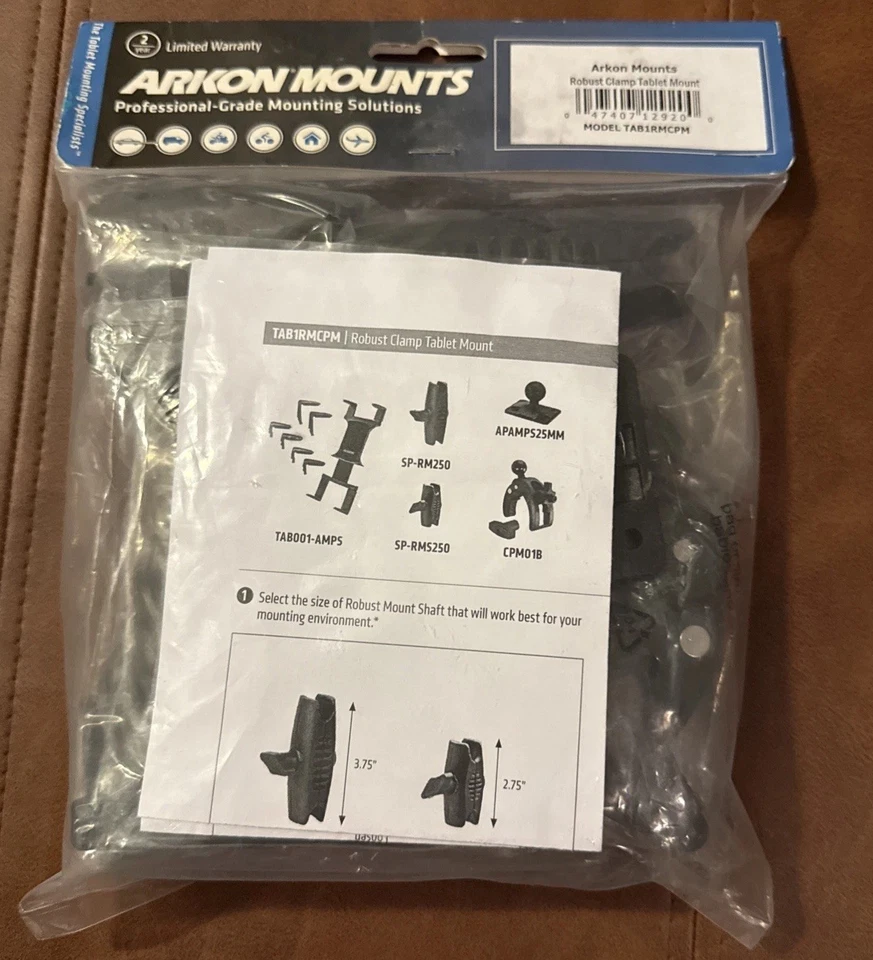 TAB1RMCPM.HD Arkon Heavy Duty Rail/Bar/Mic Stand X-LargeClamp Post Tablet Mount - Image 2 of 4