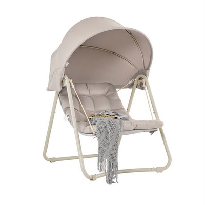 SoBuy Hängestuhl Hängesessel Outdoor Schaukel Outdoor Gartenmöbel Set OGS62-MI