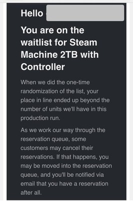 Steam Machine 2TB Console (2TB) With Controller Reservation