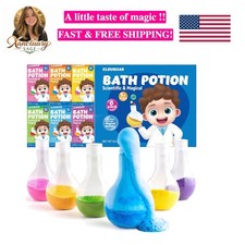 Kids Bath Bomb Potions, 6 Pack Non-Toxic Fizzy Bubble Bath Explosions, Colorf...