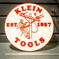 Klein Tools 8" Sign – Red & White Logo Sign – Made in USA – 