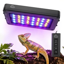 UVB Light for Reptiles, 24W LED UVA UVB Reptile Lamp with Dimming and 4 Light...