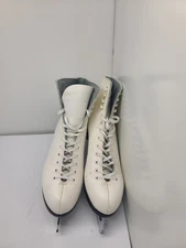 Riedell 110 Womens White Figure Skates Size 8 - MK Fiesta Blades Size 10 1/3