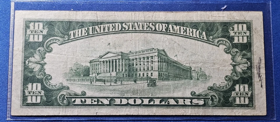 A 1935-A $10 North Africa Silver Certificate,Ten Dollar,No Reserve - Image 2 of 2