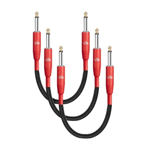 JuicEBitz® Pleciony kabel głośnikowy Mono Jack do Jack Lead 6,35mm 1/4" Głowica do kabiny - Zdjęcie 12 z 20
