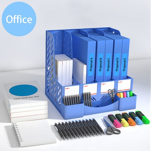 4PK Black on Blue Plastic Label Tape Refills 1/2in for DYMO LetraTag QX50 91335 - Picture 7 of 7