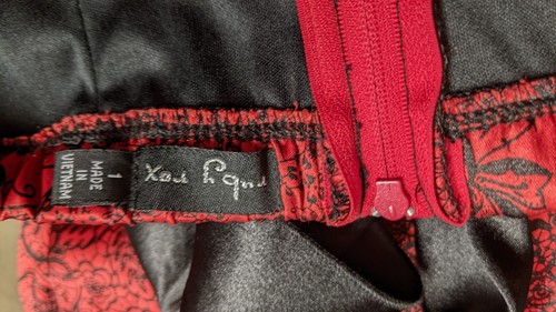 Women's Ruby Rox Red & Black Strapless Bubble Hem Dress W/Pick-Ups Bow Front 1 - Picture 8 of 10