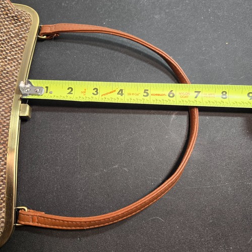 Vintage Tweed Woven Handbag Snap Clasp Beige MCM Fashion 60s Style - Picture 11 of 11
