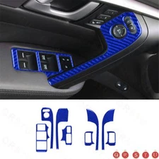 8Pcs Blue Carbon Fiber Interior Door Handle Cover Sticker For ACURA TL 2009-2014