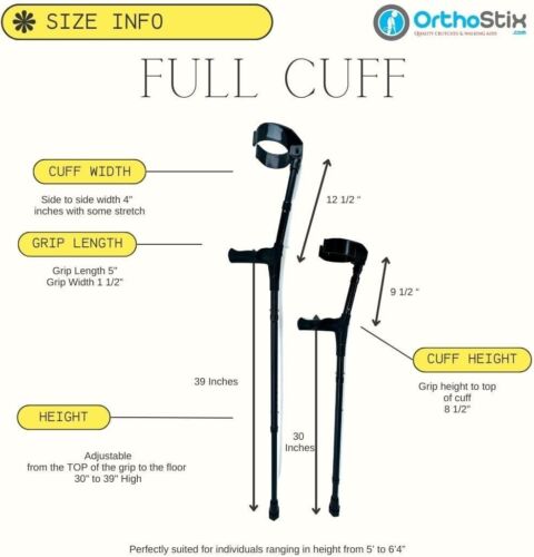 Ergonomic Purple Foldable Forearm Crutches - Adjustable 4-inch Cuff Pair - Picture 9 of 11
