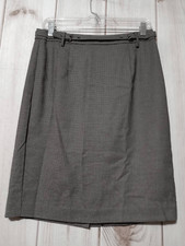 Banana Republic Skirt Ladies 6 Black Gray Houndstooth Pencil