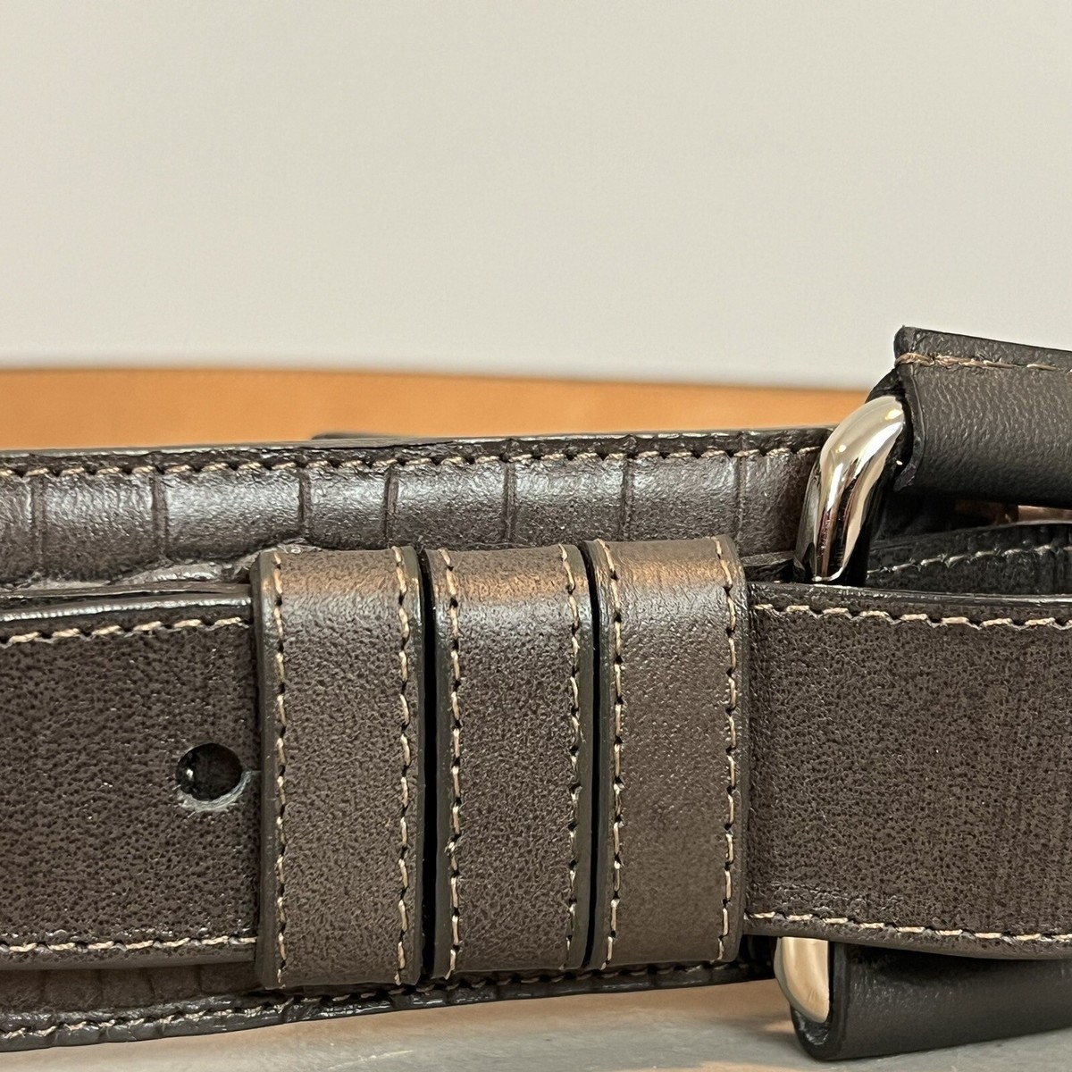 The Worth Collection Embossed Croc Crocodile Belt Womens  display picture 3