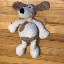 HTF Dan Dee Collectors Choice Brown and Cream Floppy Plush Dog Black Nose  Tail