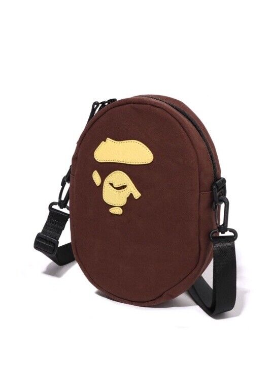 Authentic a bathing ape bape ape head shoulder bag brown new Authentic a bathing ape bape ape head shoulder bag brown new