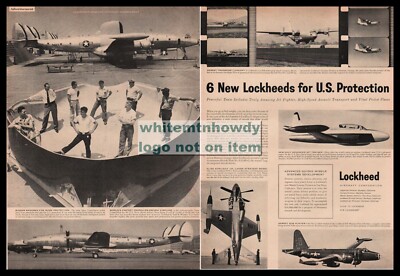 1954 LOCKHEED  XFV-1, F2V Neptune, C-130A, Super Constellation 2-page CAR AD